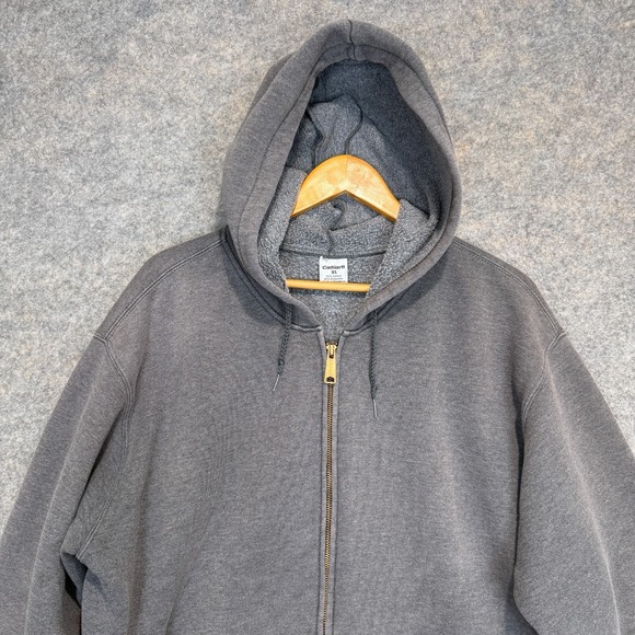 Vintage Carhartt Hoodie Jacket Mens XL Full Zip Heavyweight 90s Y2K Sweatshirt - Picture 2 of 11
